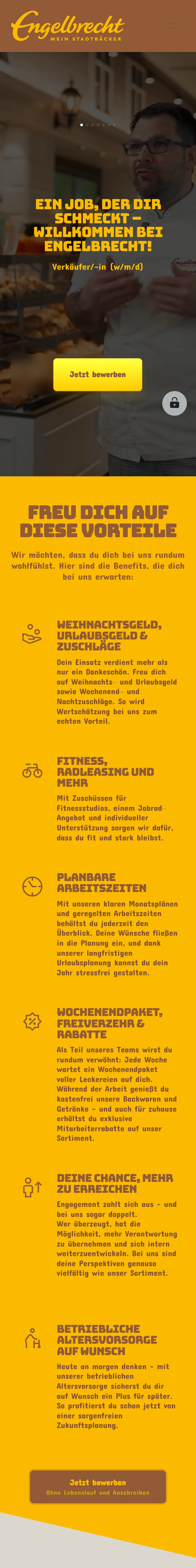 Azubi-Karriereseite von Engelbrecht auf dem Handy