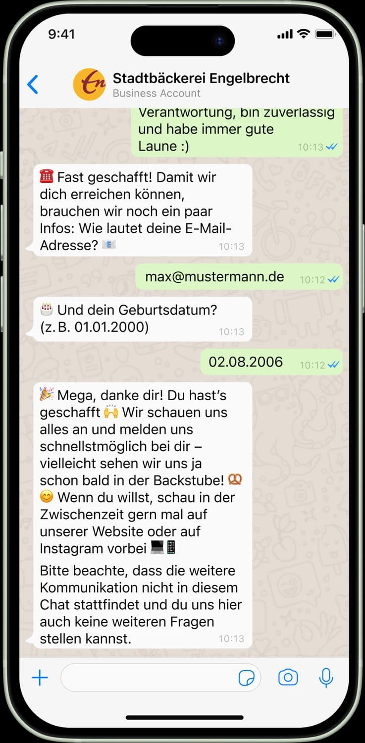 Bewerbung über WhatsApp