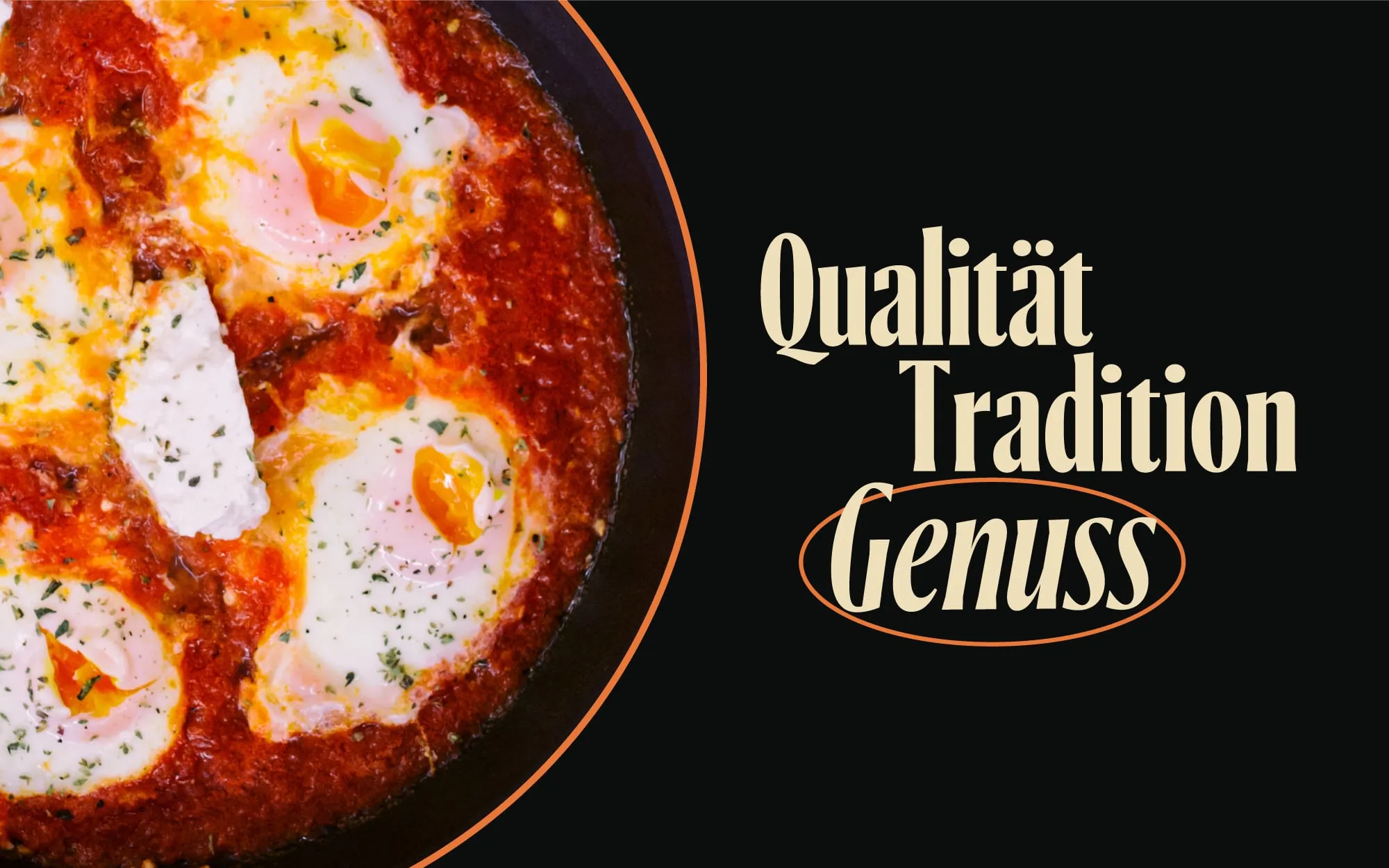 Pfanne von Genusseisen mit dem Schriftzug „Qualität, Tradition, Genuss“