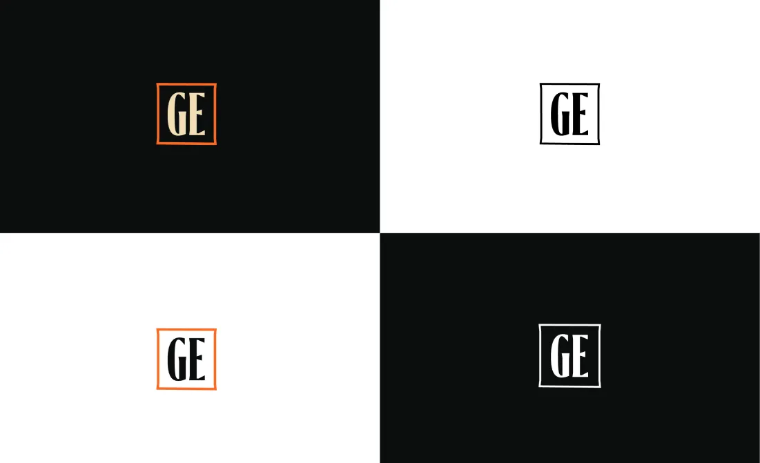 Bildmarke GE von Genusseisen in vier Farbvarianten