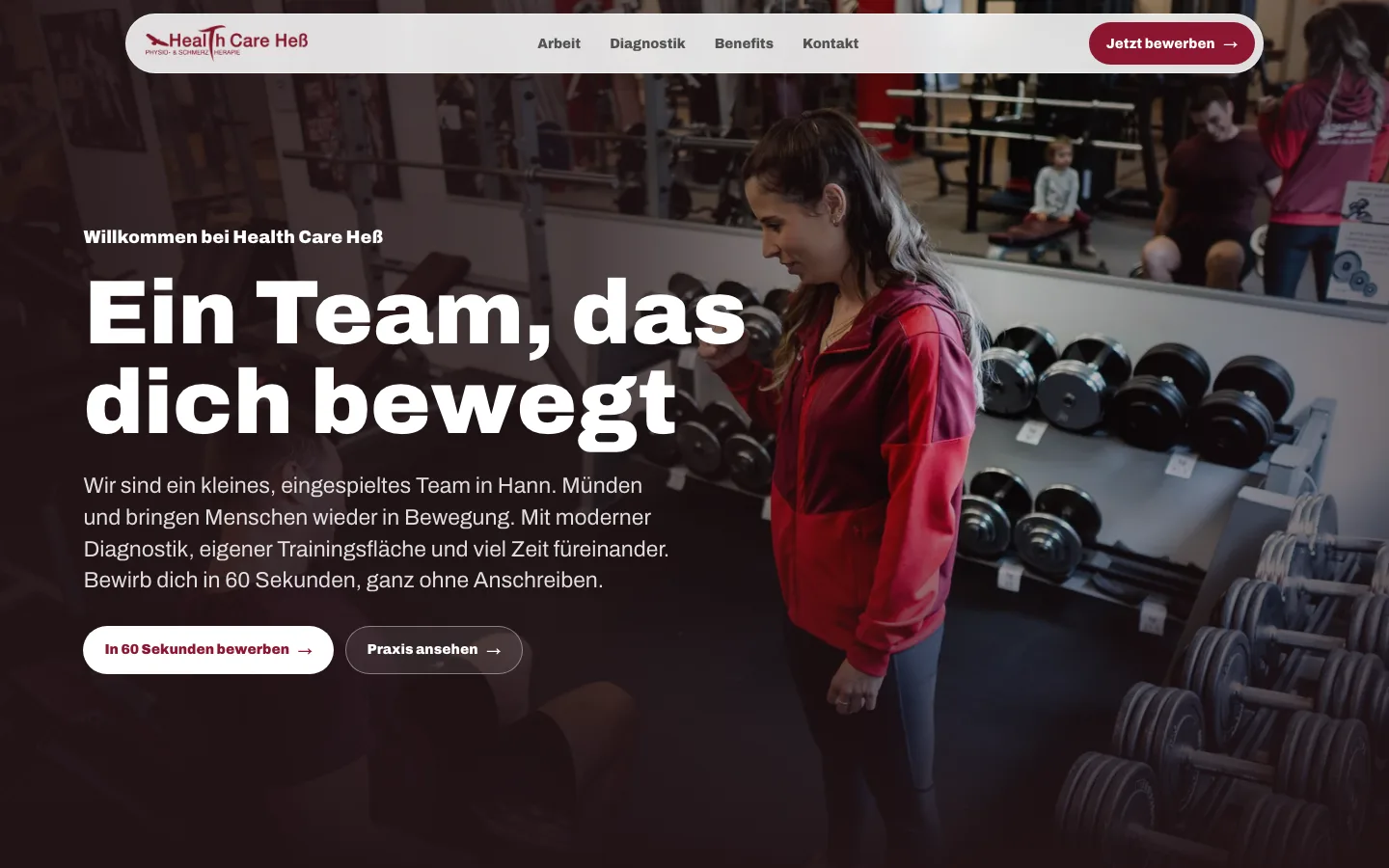 Karriereseite von Health Care Heß: Physiotherapeut:in gesucht in Hann. Münden. Umgesetzt von sorum