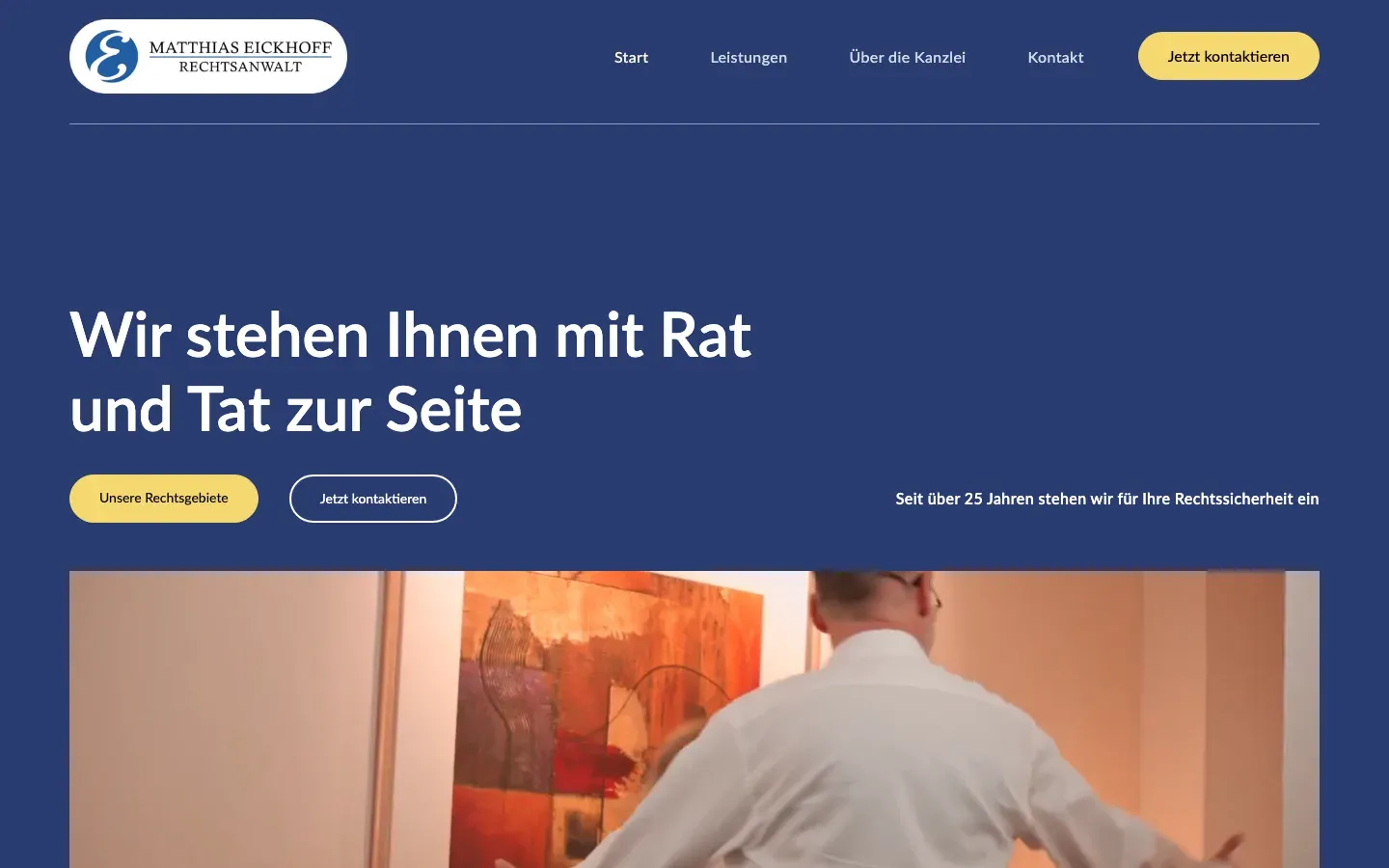Startseite der Kanzlei Eickhoff. Umgesetzt von sorum